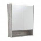 Fie LED Mirror Cabinet with Display Shelf & Industrial Side Panels 750